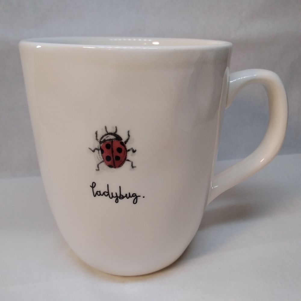 Magenta M Ladybug MUG Off White w/ Red Ladybug 16 oz. Cup - Picture 2 of 12